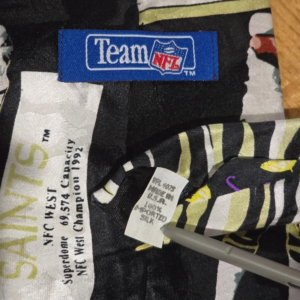 Vintage 1992 New Orleans Saints NFL Silk Tie Who Dat NFC West Champions USA Made
